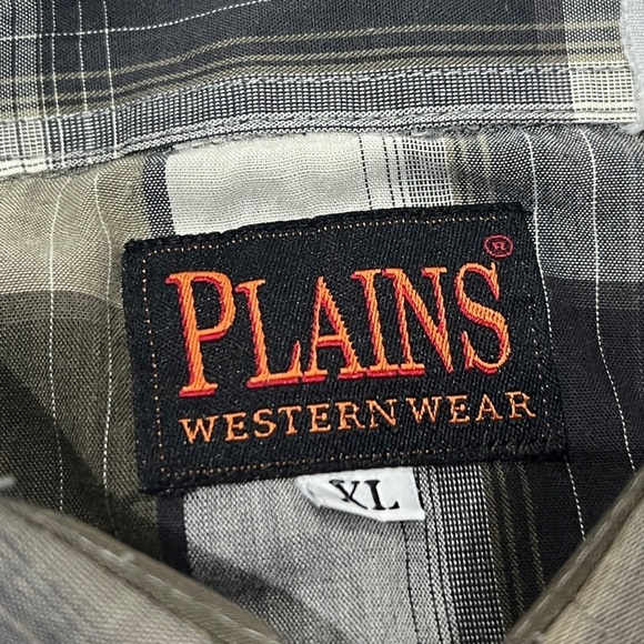 Vintage Plains Pearl Snap Cowboy Rockabilly Plaid Button Down Western Shirt - Picture 5 of 5